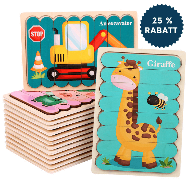 Doppelseitiges Holzpuzzle