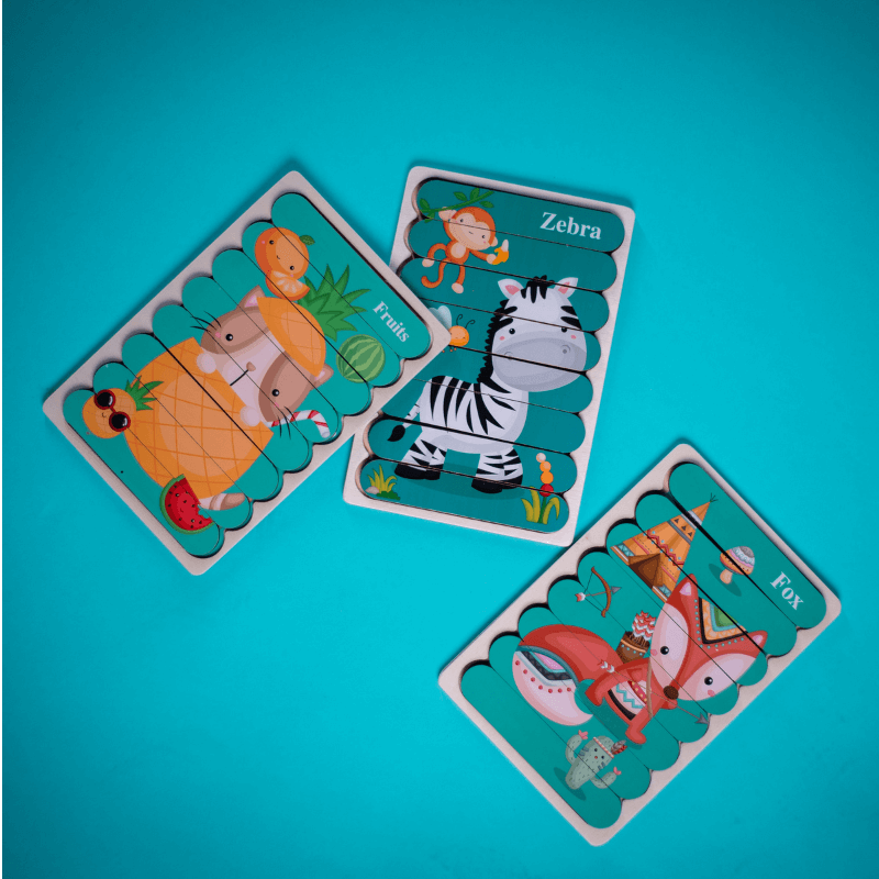 Doppelseitiges Holzpuzzle