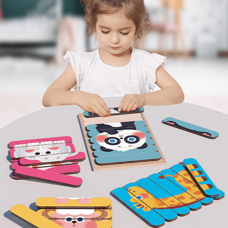 Doppelseitiges Holzpuzzle