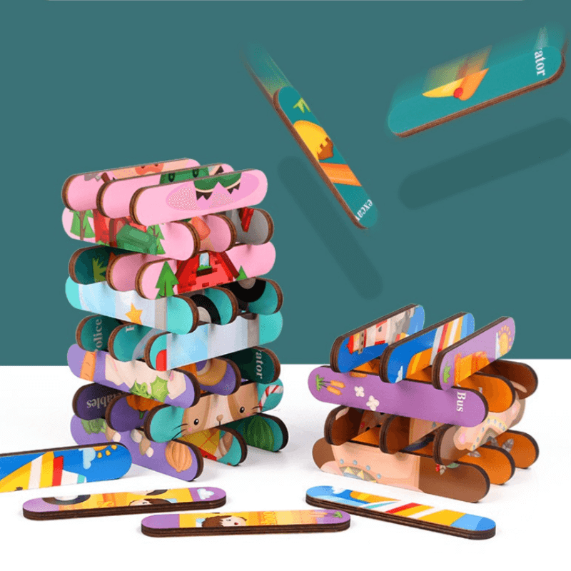 Doppelseitiges Holzpuzzle