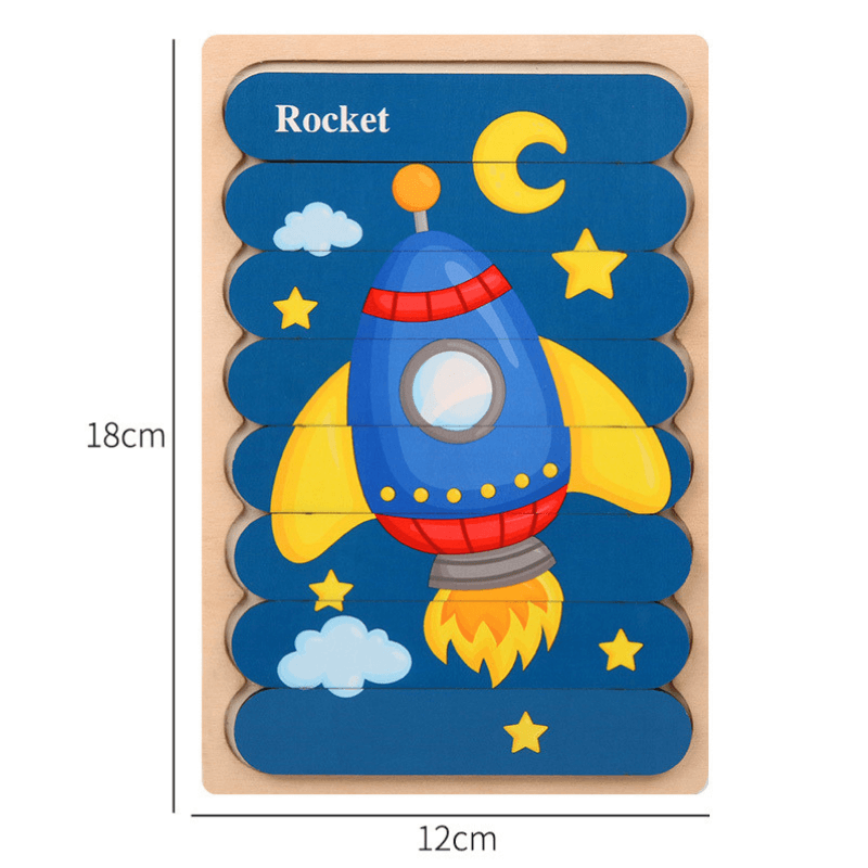 Doppelseitiges Holzpuzzle