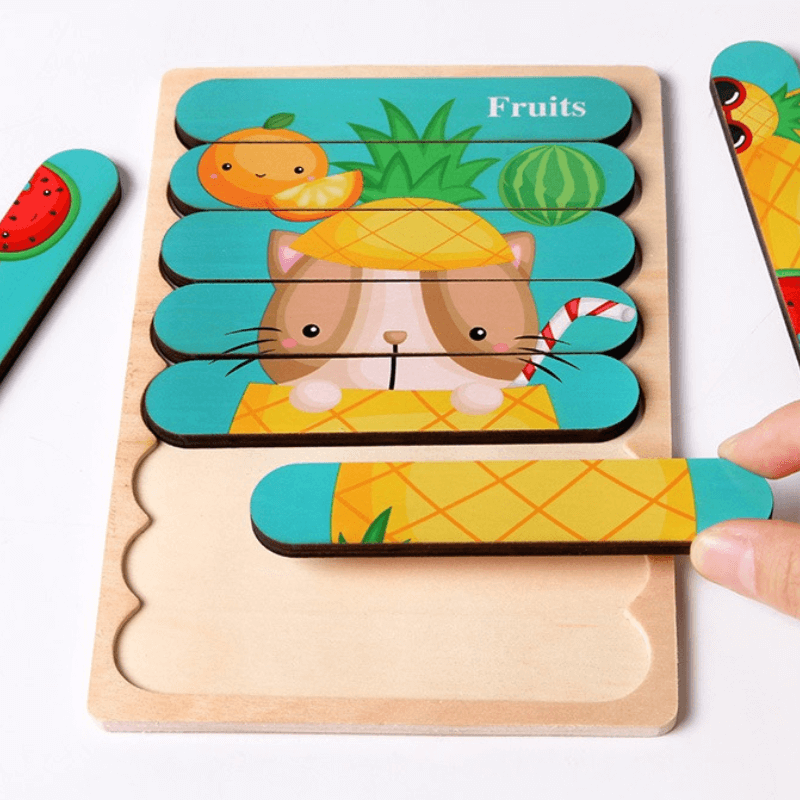 Doppelseitiges Holzpuzzle